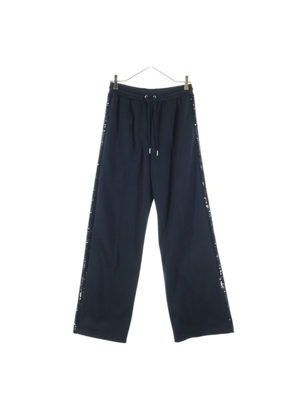 Celine Flare Sequins Jogging Pants Black Cotton